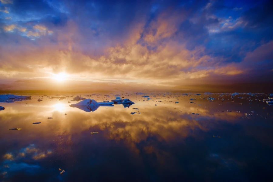 gletschersee sonnenuntergang island04