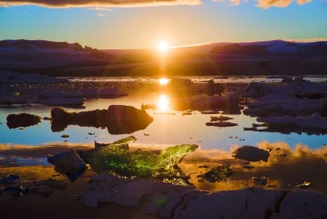 gletschersee sonnenuntergang island11