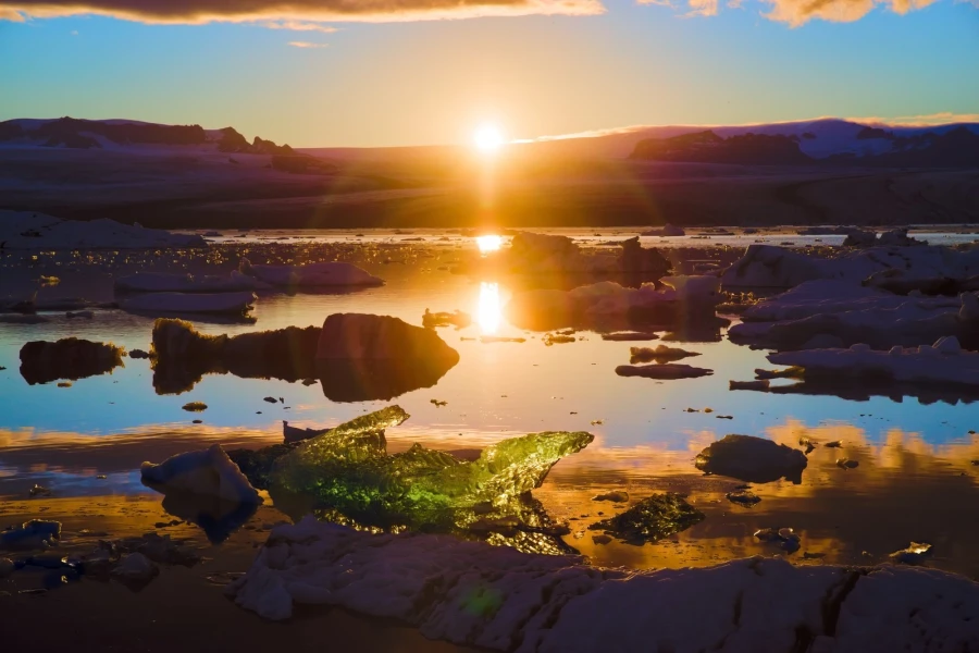 gletschersee sonnenuntergang island11