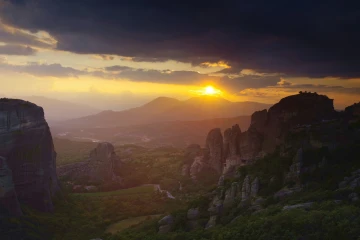 meteora sonnenuntergang